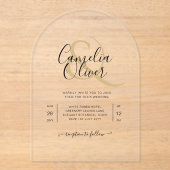 Invitations En Acrylique Mariage ACRYLIQUE Invite LE TEXTE NOIR Initiales e (Recto)