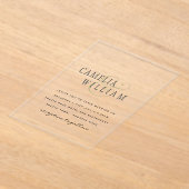 Invitations En Acrylique Mariage ACRYLIQUE Invite LE TEXTE NOIR Initiales e (Poser)