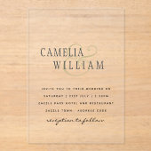 Invitations En Acrylique Mariage ACRYLIQUE Invite LE TEXTE NOIR Initiales e (Recto)