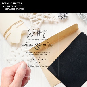 Invitations En Acrylique Mariage ACRYLIQUE invite minimaliste moderne clair