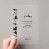 Invitations En Acrylique Mariage Acrylique invite Transparent Bold Moderne (In situ (ordinateur de poche))