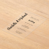 Invitations En Acrylique Mariage Acrylique invite Transparent Bold Moderne (Poser)