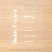 Invitations En Acrylique Mariage Acrylique invite Transparent Bold Moderne (Recto)