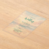 Invitations En Acrylique Mariage ACRYLIQUE Inviter Plage tropicale Coucher  (Poser)