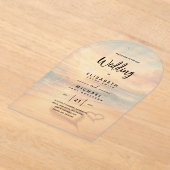 Invitations En Acrylique Mariage ACRYLIQUE Inviter Plage tropicale Coucher  (Poser)