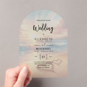 Invitations En Acrylique Mariage ACRYLIQUE Inviter Plage tropicale Coucher  (In situ (ordinateur de poche))