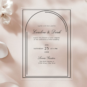 Invitations En Acrylique Mariage acrylique minimaliste moderne   Bordure d'
