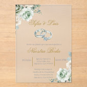 Invitations En Acrylique Mariage anneau Mariage espagnol (Recto)