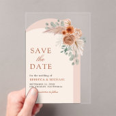 Invitations En Acrylique Mariage Arc Floral en terre cuite Enregistrer la d (In situ (ordinateur de poche))