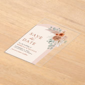 Invitations En Acrylique Mariage Arc Floral en terre cuite Enregistrer la d (Poser)