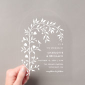 Invitations En Acrylique Mariage Arch Botanique Blanc (In situ (ordinateur de poche))