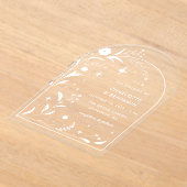 Invitations En Acrylique Mariage Archétoile de Nuit Florale Blanche (Poser)
