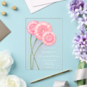 Invitations En Acrylique Mariage au Chrysanthème Pêche (Insitu (Mariage))