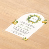 Invitations En Acrylique Mariage au Citron Méditerranéen (Poser)