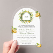 Invitations En Acrylique Mariage au Citron Méditerranéen (In situ (ordinateur de poche))
