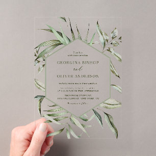 Invitations En Acrylique Mariage automnal bohème rustique à l'aquarelle ave