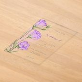 Invitations En Acrylique Mariage aux Eustomas Violets (Poser)