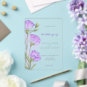 Invitations En Acrylique Mariage aux Eustomas Violets (Insitu (Mariage))