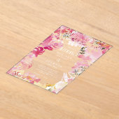 Invitations En Acrylique Mariage aux fleurs rose et blush (Poser)