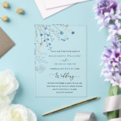 Invitations En Acrylique mariage aux fleurs sauvages bleues (Insitu (Mariage))