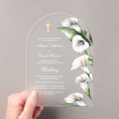 Invitations En Acrylique Mariage avec Arches de Lys Calla (In situ (ordinateur de poche))