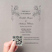 Invitations En Acrylique Mariage avec code QR moderne (In situ (ordinateur de poche))