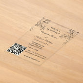 Invitations En Acrylique Mariage avec code QR moderne (Poser)