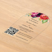 Invitations En Acrylique Mariage avec code QR moderne (Poser)