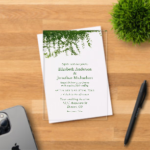 Invitations En Acrylique Mariage avec verdure de lierre suspendue