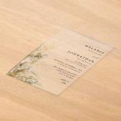 Invitations En Acrylique Mariage Beachy Boho Herbe de Pampas 2 (Poser)