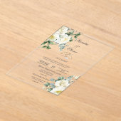 Invitations En Acrylique Mariage blanc en acrylique et verdure (Poser)