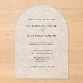 Invitations En Acrylique Mariage blanc rustique simple (Recto)