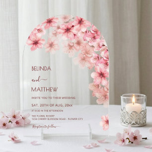 Invitations En Acrylique Mariage Blanc Sakura