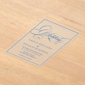 Invitations En Acrylique Mariage Bleu Luxe (Poser)