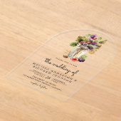 Invitations En Acrylique Mariage Bocal en Figues Violettes Rustique (Poser)