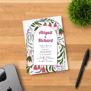 Invitations En Acrylique Mariage bohème avec arche, branches et fleurs rétr