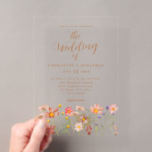 Invitations En Acrylique Mariage Bohème Champêtre Fleur Sauvage d'Automne (In situ (ordinateur de poche))