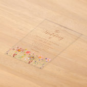 Invitations En Acrylique Mariage Bohème Champêtre Fleur Sauvage d'Automne (Poser)