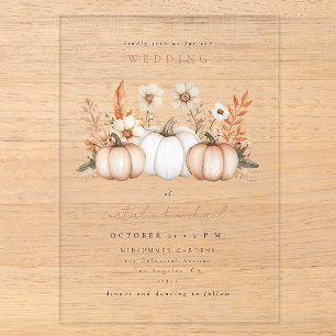 Invitations En Acrylique Mariage Bohème de Rêve à l'Automne