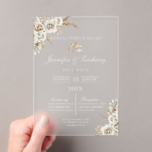 Invitations En Acrylique Mariage bohème en acrylique givré