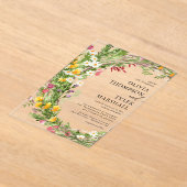 Invitations En Acrylique Mariage bohème Fleur sauvage rustique (Poser)