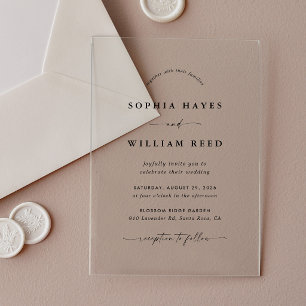 Invitations En Acrylique Mariage Bohème Minimaliste
