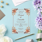 Invitations En Acrylique Mariage Boho à cadre floral rustique (Insitu (Mariage))