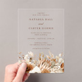 Invitations En Acrylique Mariage Boho Blooms (In situ (ordinateur de poche))