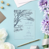 Invitations En Acrylique Mariage Boho d'arbre simple bleu (Insitu (Mariage))