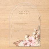 Invitations En Acrylique Mariage Boho Oasis Transparent ID959 (Recto)