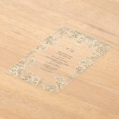 Invitations En Acrylique Mariage botanique avec monogramme et Gypsophile (Poser)