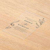 Invitations En Acrylique Mariage botanique d'olivier | Élégante verdure ita (Poser)