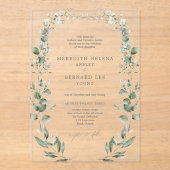 Invitations En Acrylique Mariage botanique élégant (Recto)