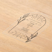 Invitations En Acrylique Mariage botanique Line Art Arch (Poser)